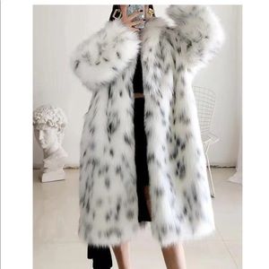 Nowrain Loose Faux Fox Fur Thick Coat
